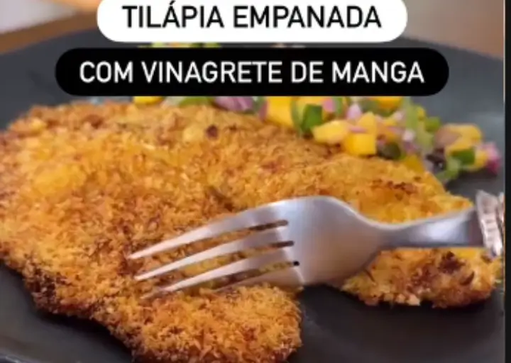 Tilápia Empanada no Coco com Vinagrete