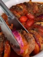 Torre de Batata com Mini Hambúrguer na Airfryer