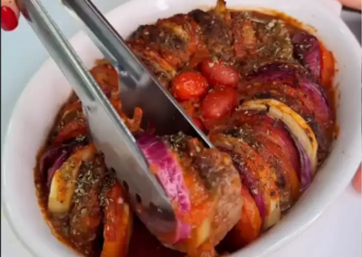 Torre de Batata com Mini Hambúrguer na Airfryer