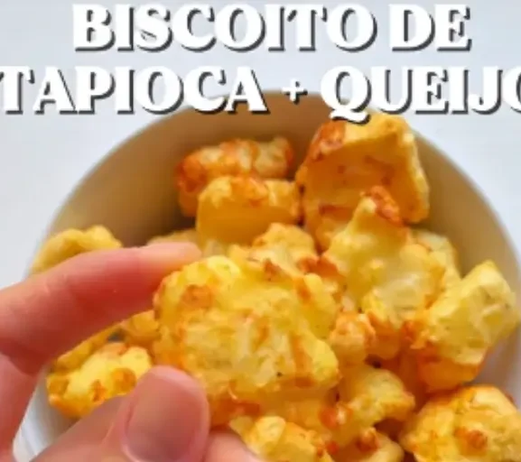🍪 Biscoito Fit de Tapioca com Queijo (3 Ingredientes)