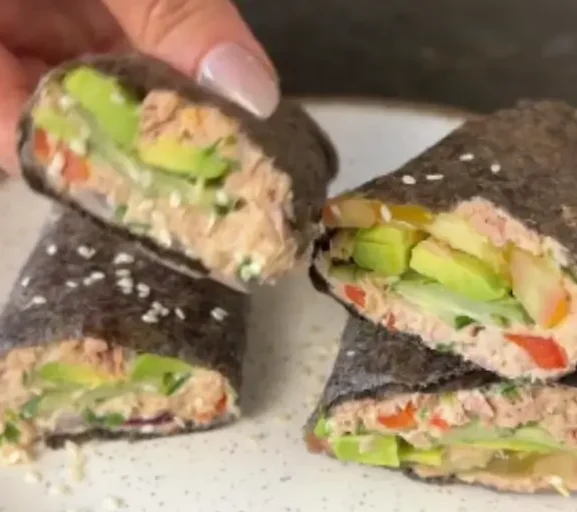 🍣 roll proteico de atum fit estilo japonês