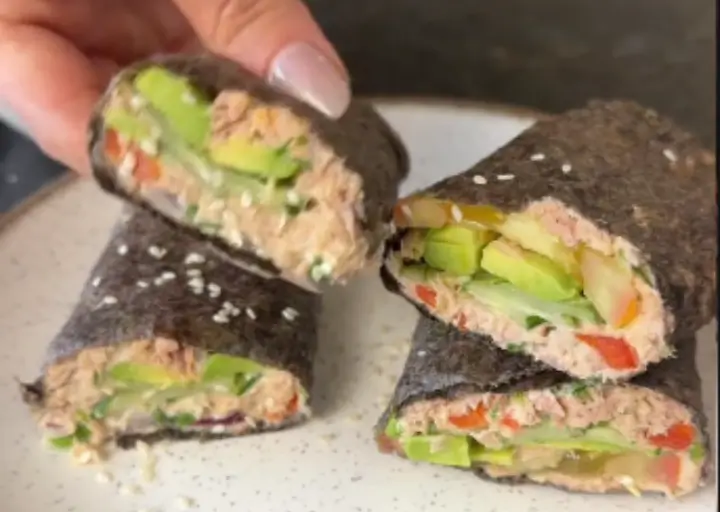 🍣 roll proteico de atum fit estilo japonês