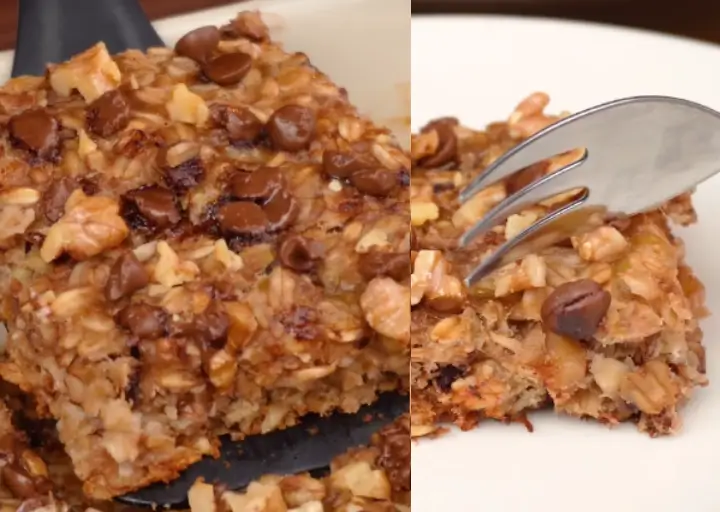 🍌🍫 barrinha fit de aveia com banana e pasta de amendoim