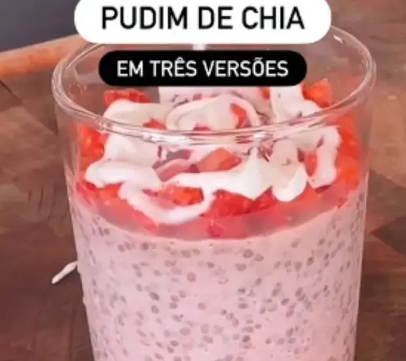 🍓🍌🍫 Pudim de Chia em 3 Versões Fit