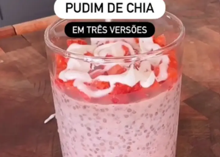 🍓🍌🍫 Pudim de Chia em 3 Versões Fit