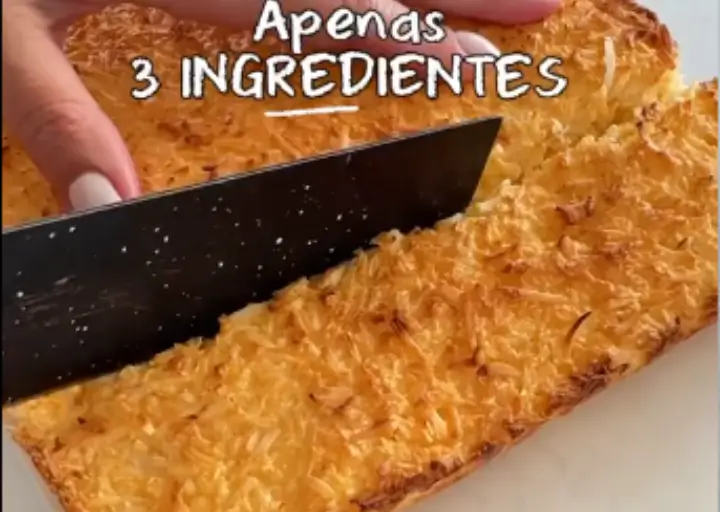 🥥🍰 Torta de Coco Fit de 3 Ingredientes — Fácil, Proteica e Viciante